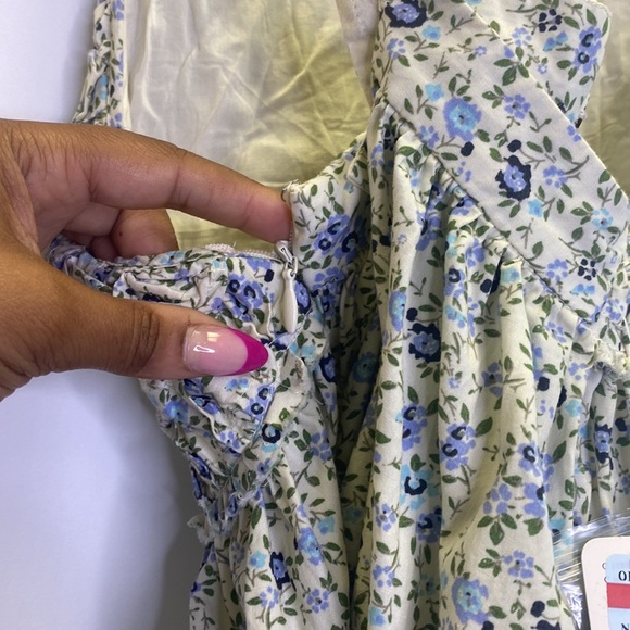 Free People Petunia Cotton Cris Cross Back Mini Dress NWT - Picture 9 of 9